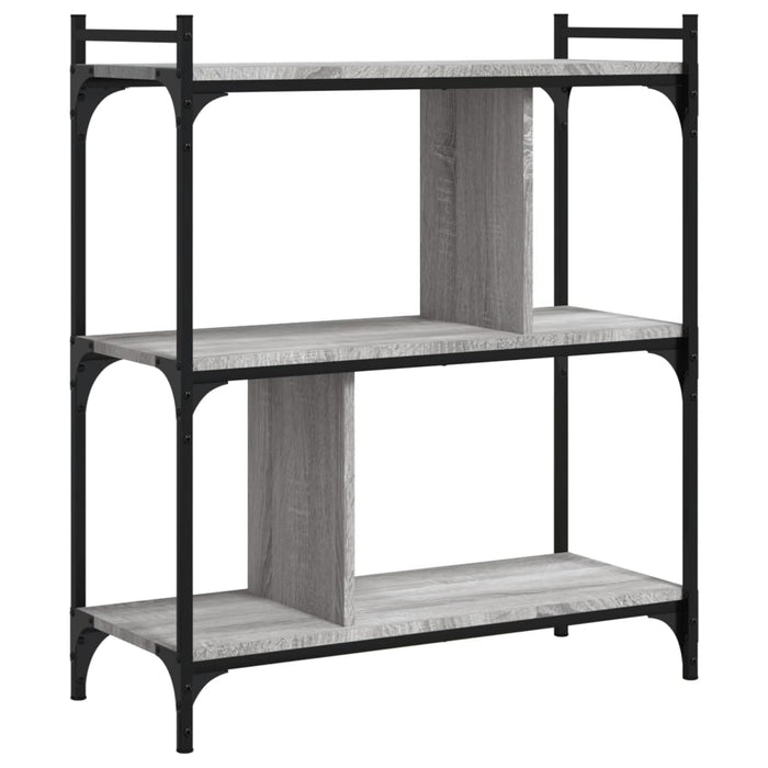 Bibliotecă cu 3 niveluri gri sonoma 76x32x88 cm lemn compozit - WALTI WALTI