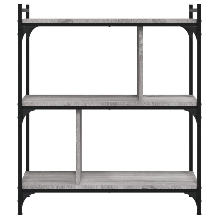 Bibliotecă cu 3 niveluri gri sonoma 76x32x88 cm lemn compozit - WALTI WALTI