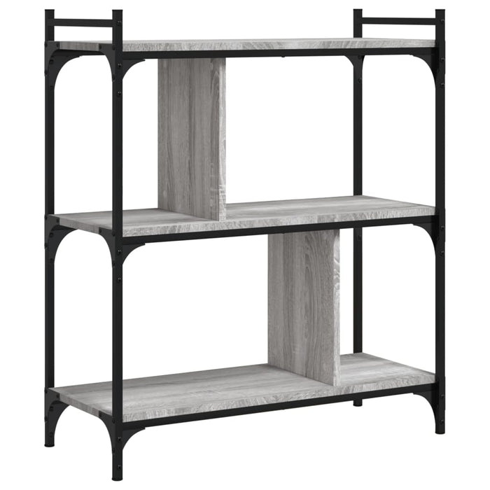 Bibliotecă cu 3 niveluri gri sonoma 76x32x88 cm lemn compozit - WALTI WALTI