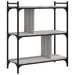 Bibliotecă cu 3 niveluri gri sonoma 76x32x88 cm lemn compozit - WALTI WALTI