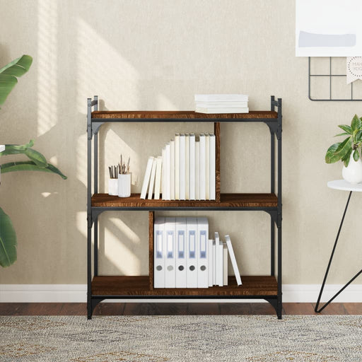 Bibliotecă cu 3 niveluri, stejar maro 76x32x88 cm lemn compozit - WALTI WALTI