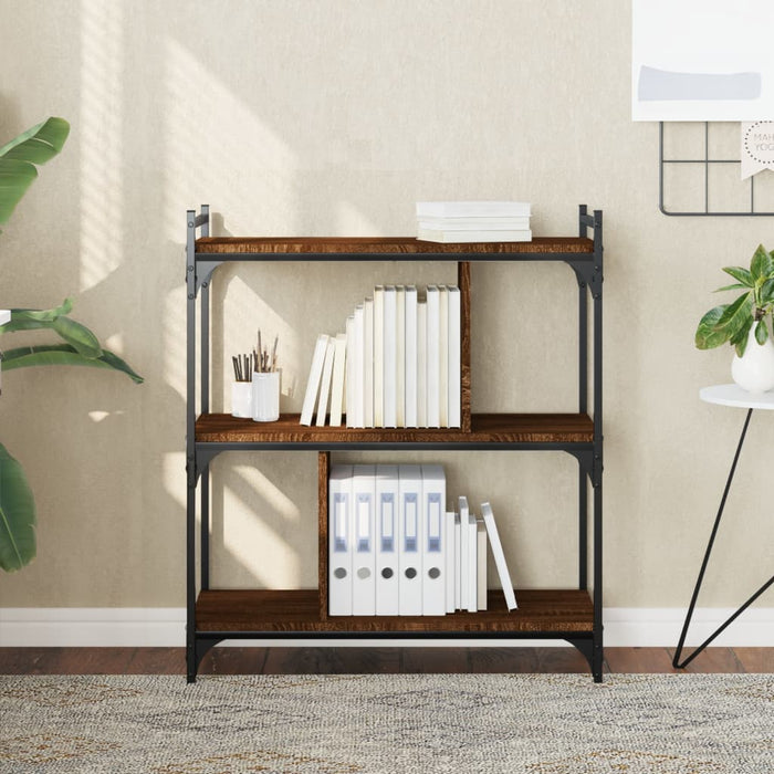 Bibliotecă cu 3 niveluri, stejar maro 76x32x88 cm lemn compozit - WALTI WALTI