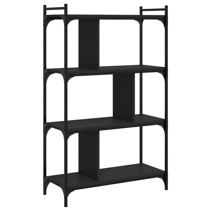 Bibliotecă cu 4 niveluri, negru, 76x32x123 cm, lemn prelucrat - WALTI WALTI
