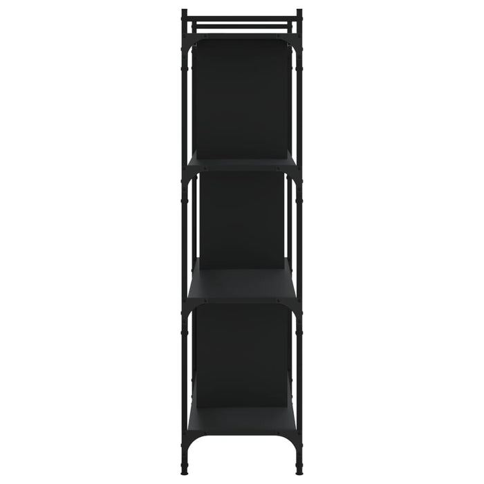 Bibliotecă cu 4 niveluri, negru, 76x32x123 cm, lemn prelucrat - WALTI WALTI