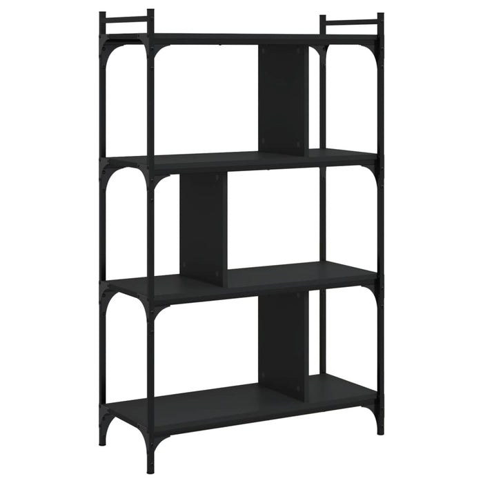 Bibliotecă cu 4 niveluri, negru, 76x32x123 cm, lemn prelucrat - WALTI WALTI