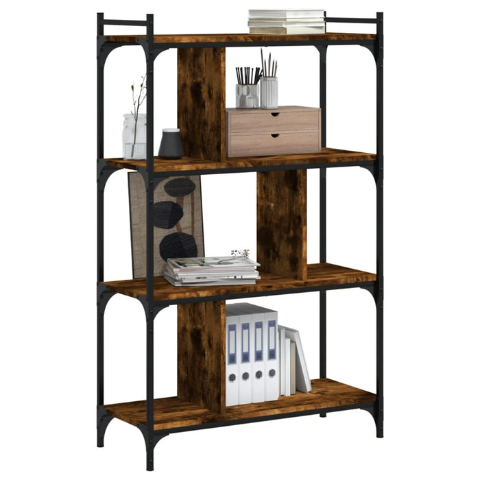 Bibliotecă cu 4 niveluri, stejar fumuriu, 76x32x123 cm, lemn - WALTI WALTI
