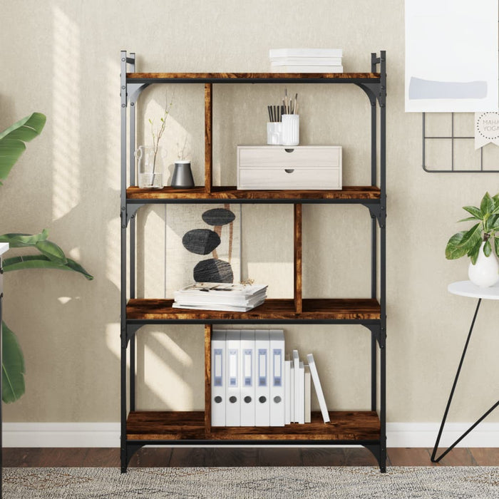 Bibliotecă cu 4 niveluri, stejar fumuriu, 76x32x123 cm, lemn - WALTI WALTI