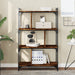 Bibliotecă cu 4 niveluri, stejar fumuriu, 76x32x123 cm, lemn - WALTI WALTI