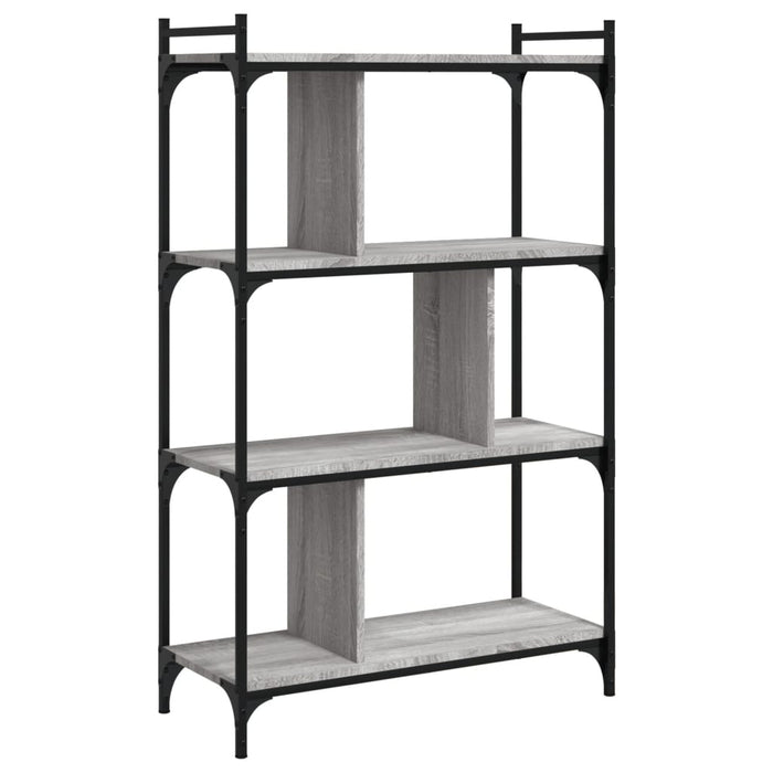 Bibliotecă cu 4 niveluri gri sonoma 76x32x123 cm lemn compozit - WALTI WALTI