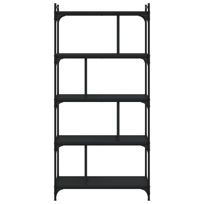Bibliotecă cu 5 niveluri, negru, 76x32x158 cm, lemn prelucrat - WALTI WALTI