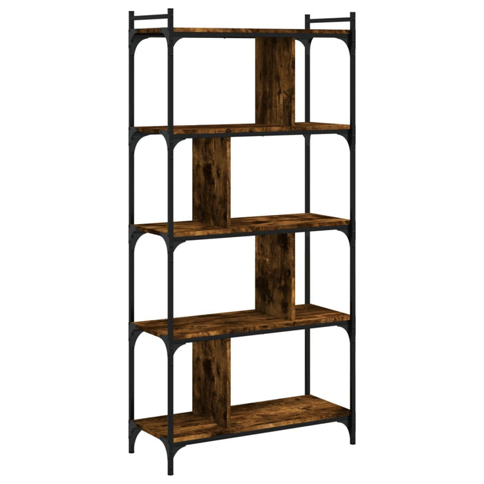 Bibliotecă cu 5 niveluri, stejar fumuriu, 76x32x158 cm, lemn - WALTI WALTI