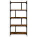 Bibliotecă cu 5 niveluri, stejar fumuriu, 76x32x158 cm, lemn - WALTI WALTI