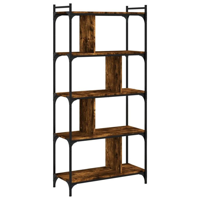 Bibliotecă cu 5 niveluri, stejar fumuriu, 76x32x158 cm, lemn - WALTI WALTI