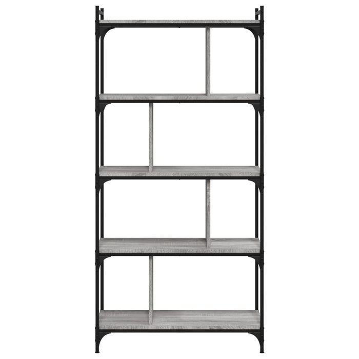 Bibliotecă cu 5 niveluri gri sonoma 76x32x158 cm lemn compozit - WALTI WALTI