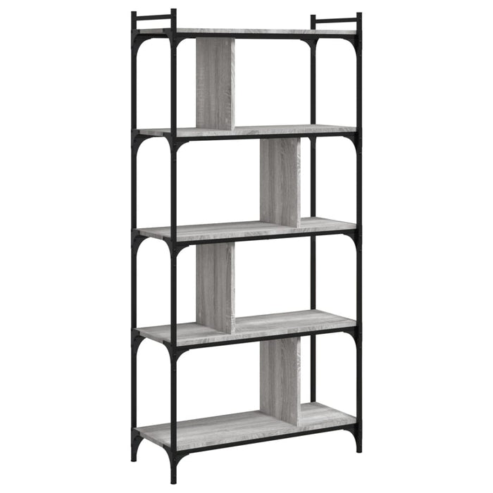 Bibliotecă cu 5 niveluri gri sonoma 76x32x158 cm lemn compozit - WALTI WALTI