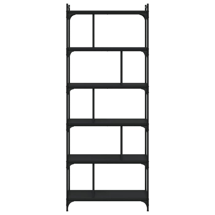 Bibliotecă cu 6 niveluri, negru, 76x32x192 cm, lemn prelucrat WALTI