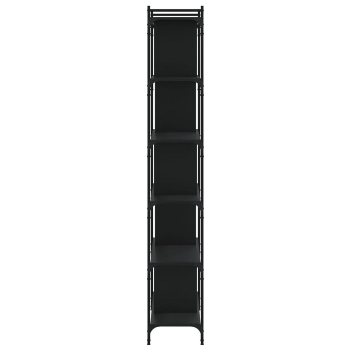 Bibliotecă cu 6 niveluri, negru, 76x32x192 cm, lemn prelucrat WALTI