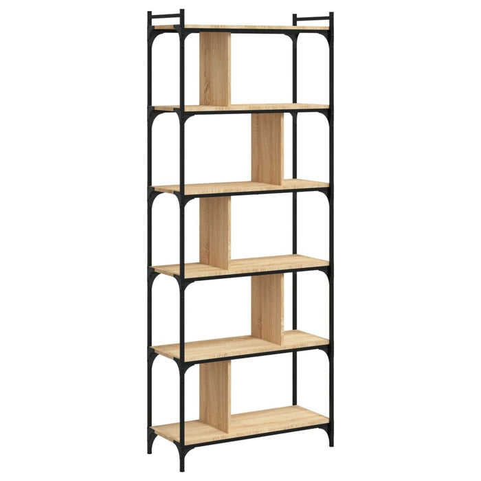 Bibliotecă cu 6 niveluri, stejar sonoma, 76x32x192 cm, lemn - WALTI WALTI