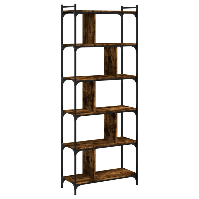 Bibliotecă cu 6 niveluri, stejar fumuriu, 76x32x192 cm, lemn - WALTI WALTI