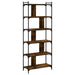 Bibliotecă cu 6 niveluri, stejar fumuriu, 76x32x192 cm, lemn - WALTI WALTI