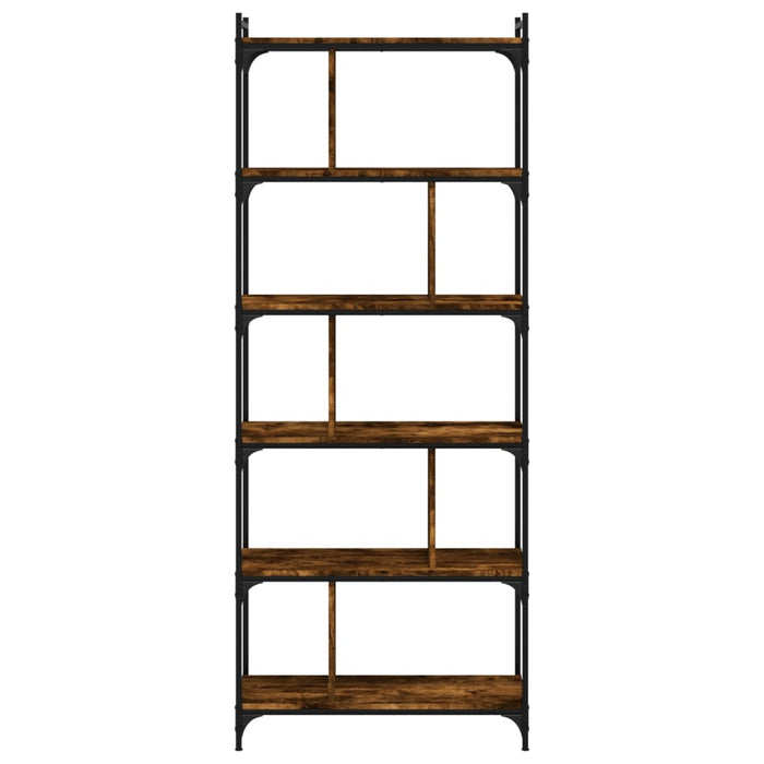 Bibliotecă cu 6 niveluri, stejar fumuriu, 76x32x192 cm, lemn - WALTI WALTI