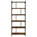 Bibliotecă cu 6 niveluri, stejar fumuriu, 76x32x192 cm, lemn - WALTI WALTI