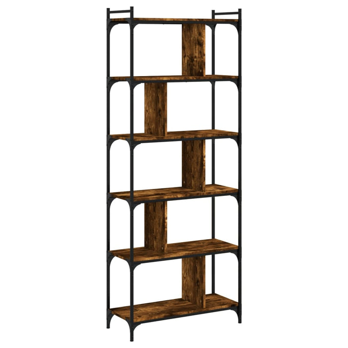 Bibliotecă cu 6 niveluri, stejar fumuriu, 76x32x192 cm, lemn - WALTI WALTI