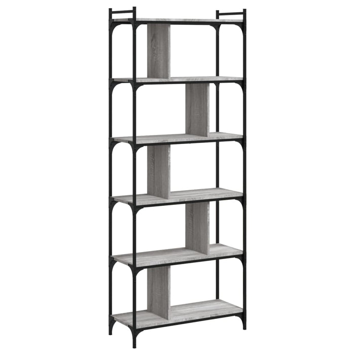 Bibliotecă cu 6 niveluri gri sonoma 76x32x192 cm lemn compozit - WALTI WALTI