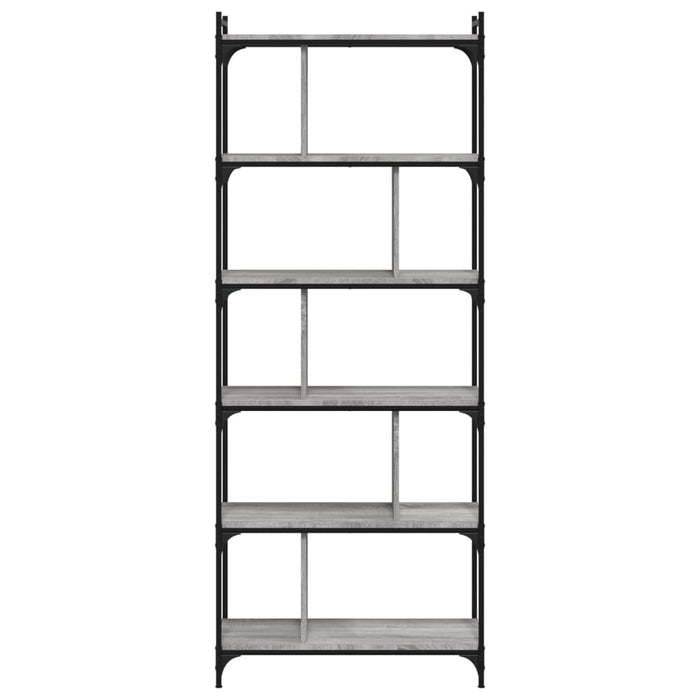 Bibliotecă cu 6 niveluri gri sonoma 76x32x192 cm lemn compozit - WALTI WALTI