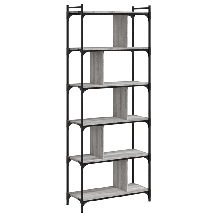 Bibliotecă cu 6 niveluri gri sonoma 76x32x192 cm lemn compozit - WALTI WALTI