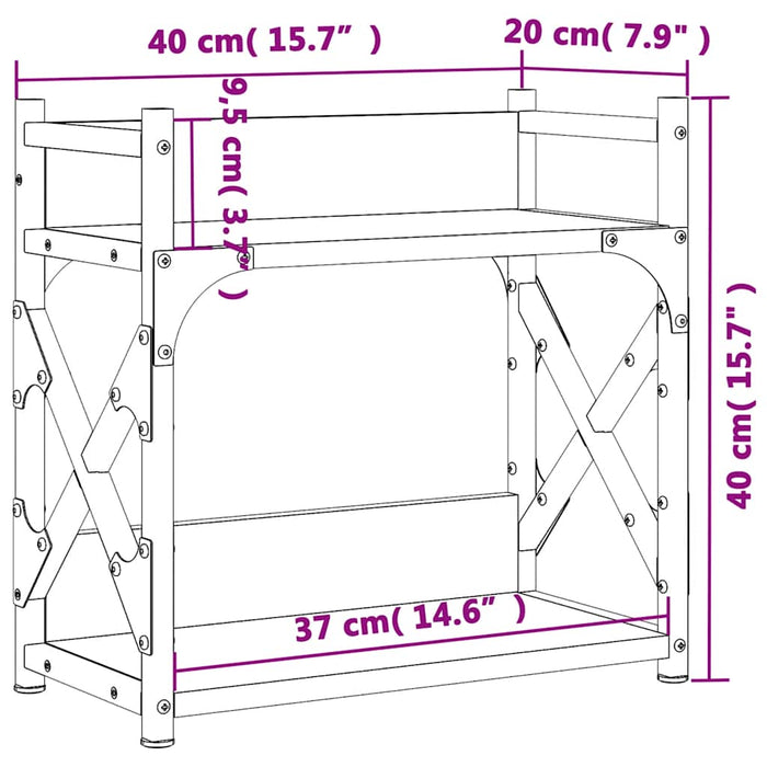 Suport imprimantă 2 niveluri negru 40x20x40 cm lemn prelucrat - WALTI WALTI