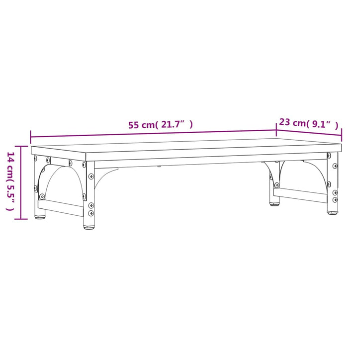 Suport de monitor, stejar fumuriu, 55x23x14 cm, lemn compozit - WALTI WALTI