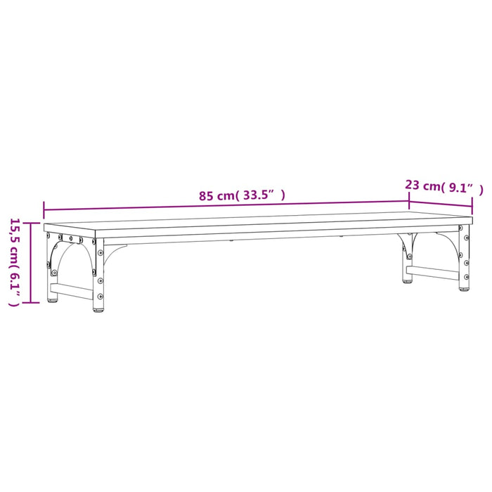 Suport pentru monitor, gri sonoma, 85x23x15,5 cm, lemn compozit WALTI