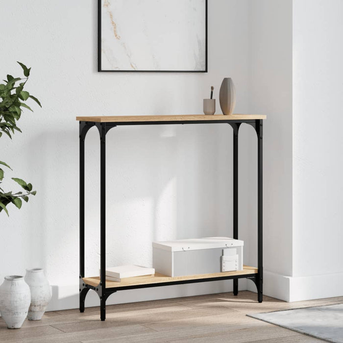 Masă consolă din stejar Sonoma, 75x22,5x75 cm, lemn stratificat WALTI