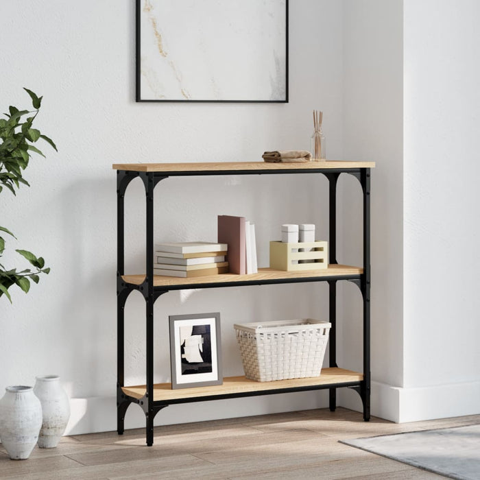 Masă consolă din stejar Sonoma, 75x22,5x75 cm, lemn stratificat WALTI