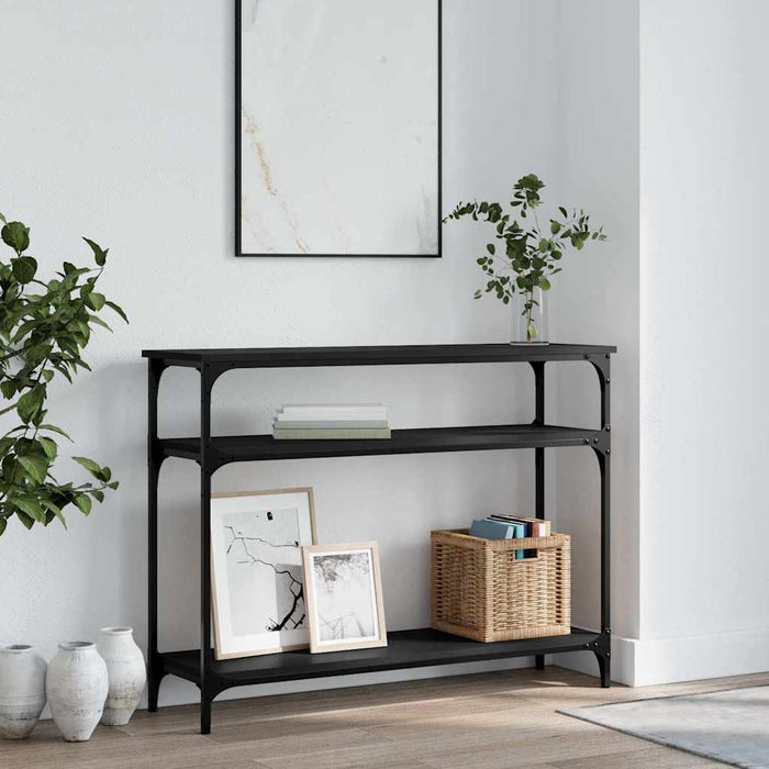 Măsuță consolă, negru, 100x29x75 cm, lemn compozit WALTI
