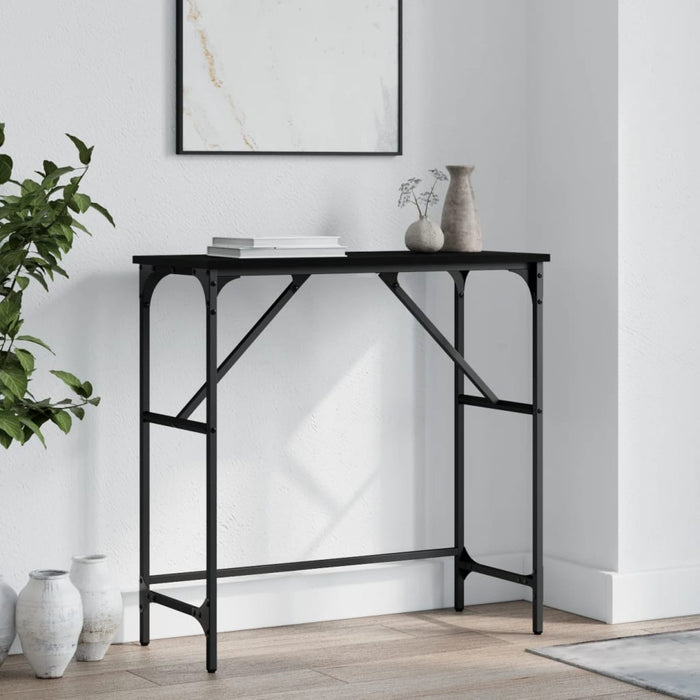 Masă consolă, negru, 75x32x75 cm, lemn prelucrat WALTI