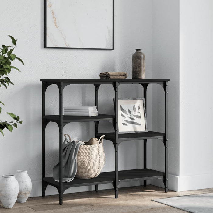 Măsuță consolă, negru, 80x29x75 cm, lemn compozit WALTI