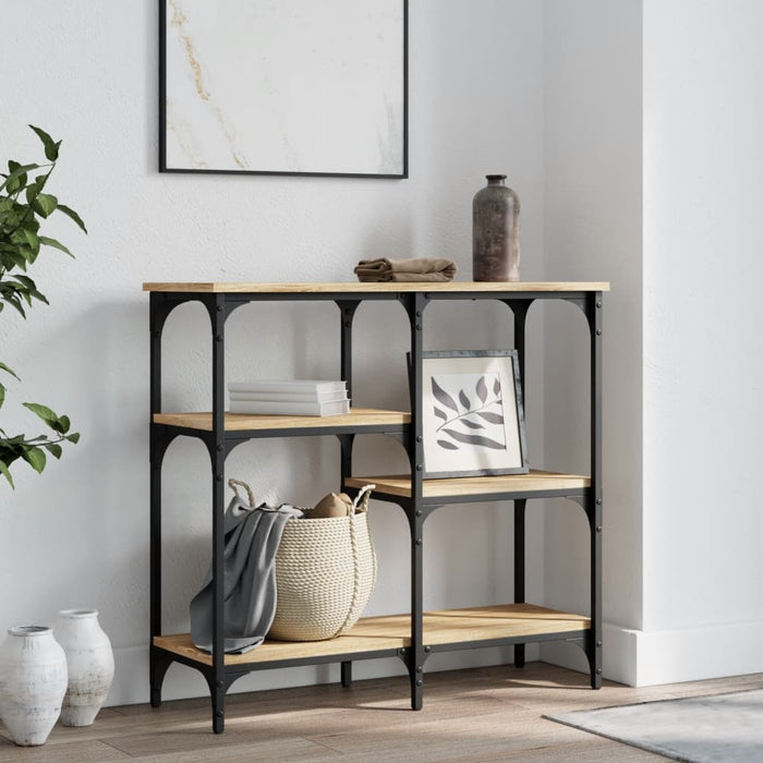 Masă consolă din stejar Sonoma, 80x29x75 cm, lemn stratificat - WALTI WALTI