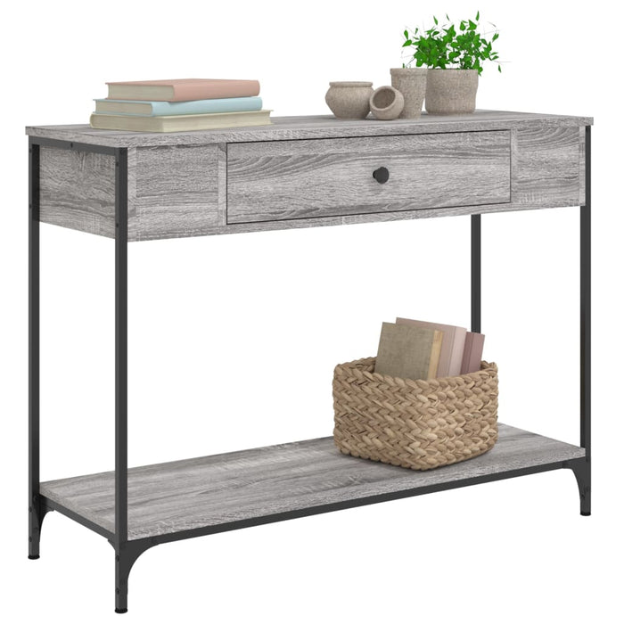 Măsuță consolă, gri sonoma, 100x34,5x75 cm, lemn prelucrat - WALTI WALTI