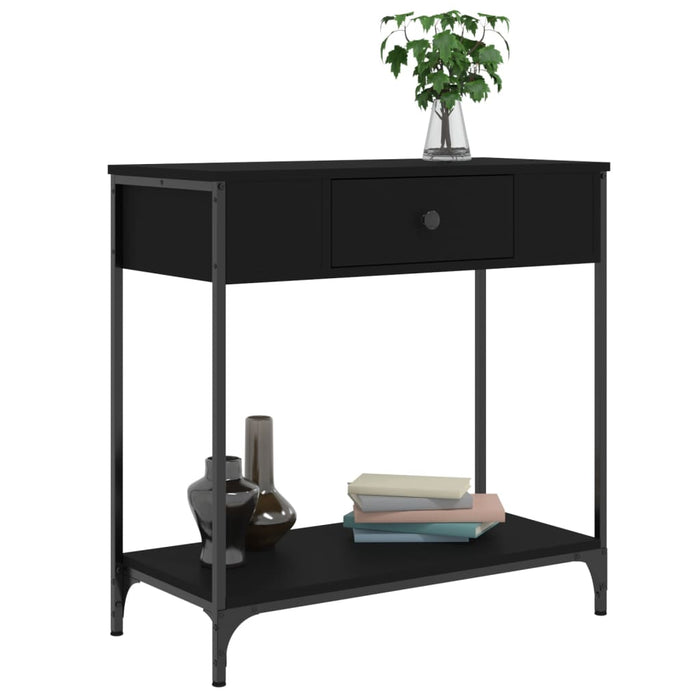 Masă consolă, negru, 75x34,5x75 cm, lemn prelucrat WALTI