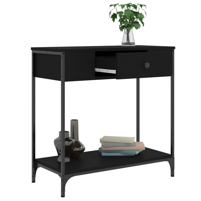 Masă consolă, negru, 75x34,5x75 cm, lemn prelucrat WALTI