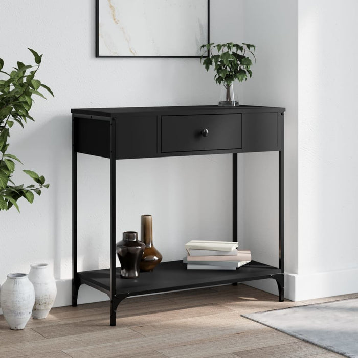 Masă consolă, negru, 75x34,5x75 cm, lemn prelucrat WALTI