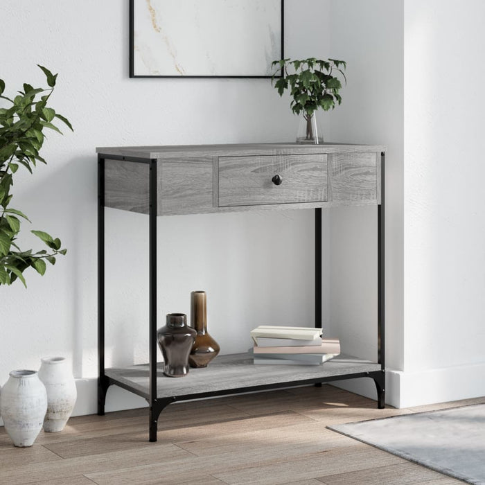 Masă consolă, gri sonoma, 75x34,5x75 cm, lemn prelucrat WALTI