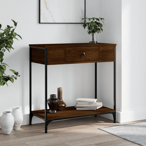 Masă consolă, stejar maro, 75x34,5x75 cm, lemn prelucrat - WALTI WALTI