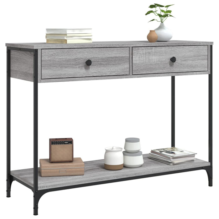 Măsuță consolă, gri sonoma, 100x34,5x75 cm, lemn prelucrat - WALTI WALTI