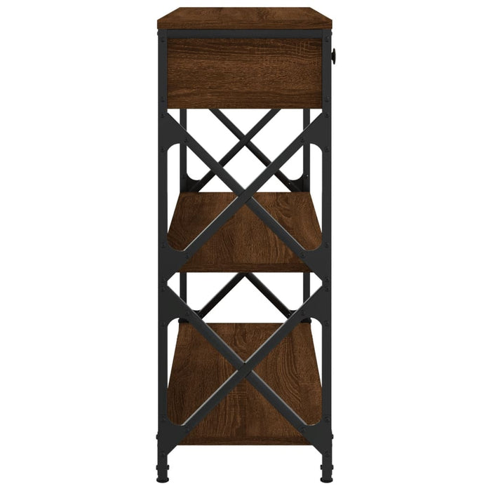Măsuță consolă, stejar maro, 75x28x75 cm, lemn prelucrat WALTI