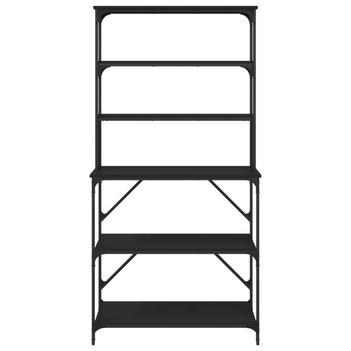Raft brutărie cu 6 niveluri, negru, 90x40x180 cm lemn prelucrat WALTI