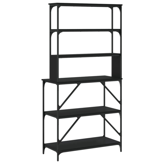 Raft brutărie cu 6 niveluri, negru, 90x40x180 cm lemn prelucrat WALTI