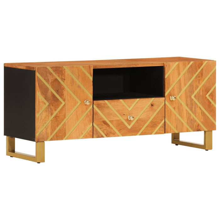 Dulap TV maro și negru 105x33,5x46 cm lemn masiv de mango WALTI